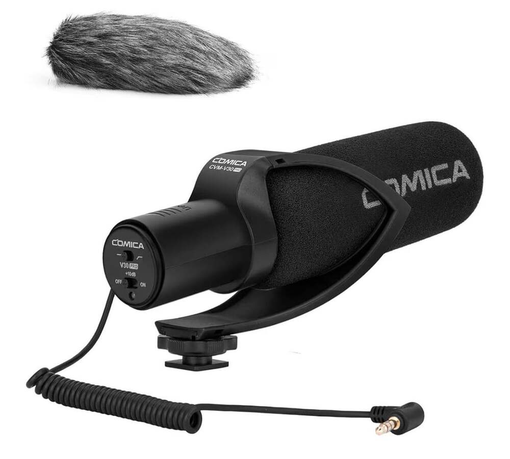 Shotgun Microphone, Professional Super Cardioid Video Mic with Shock Mount